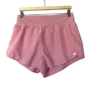 Fabletics pink shortie shorts elastic waist lining women's size small flaws